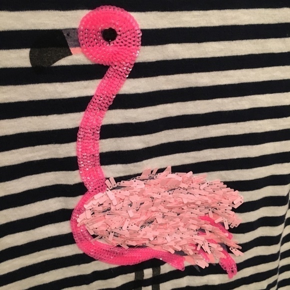 J. Crew Flamingo w/ Stripes T-shirt Size Xsmall - Picture 2 of 5